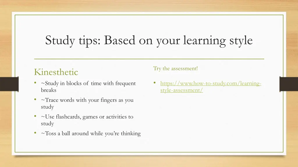 study tips based on your learning style