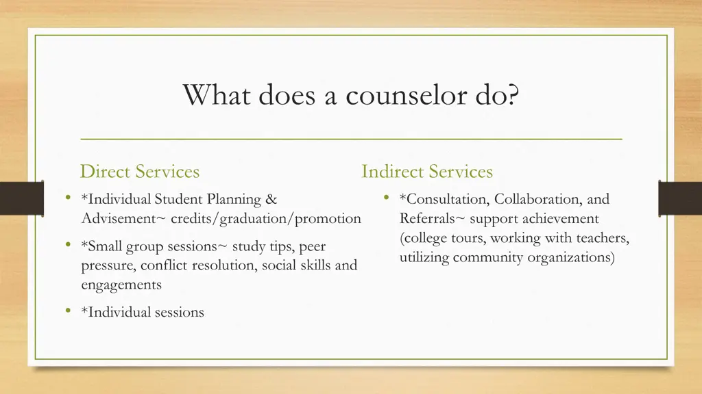 what does a counselor do