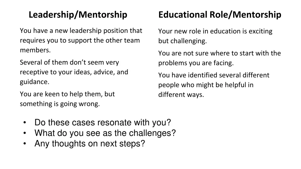leadership mentorship