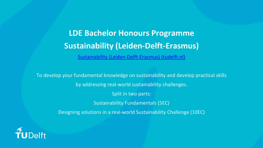 lde bachelor honours programme sustainability