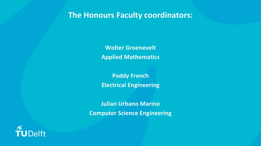 the honours faculty coordinators