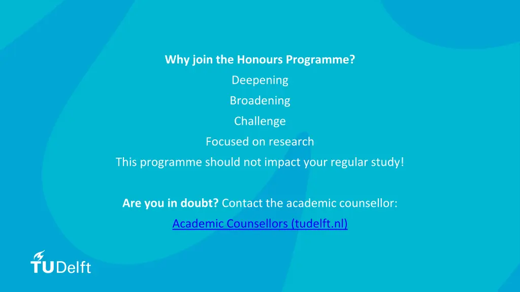 why join the honours programme