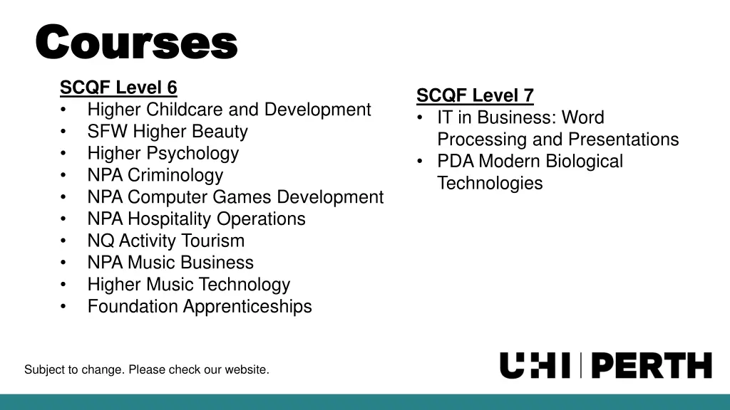 courses courses scqf level 6 higher childcare