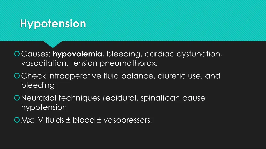 hypotension
