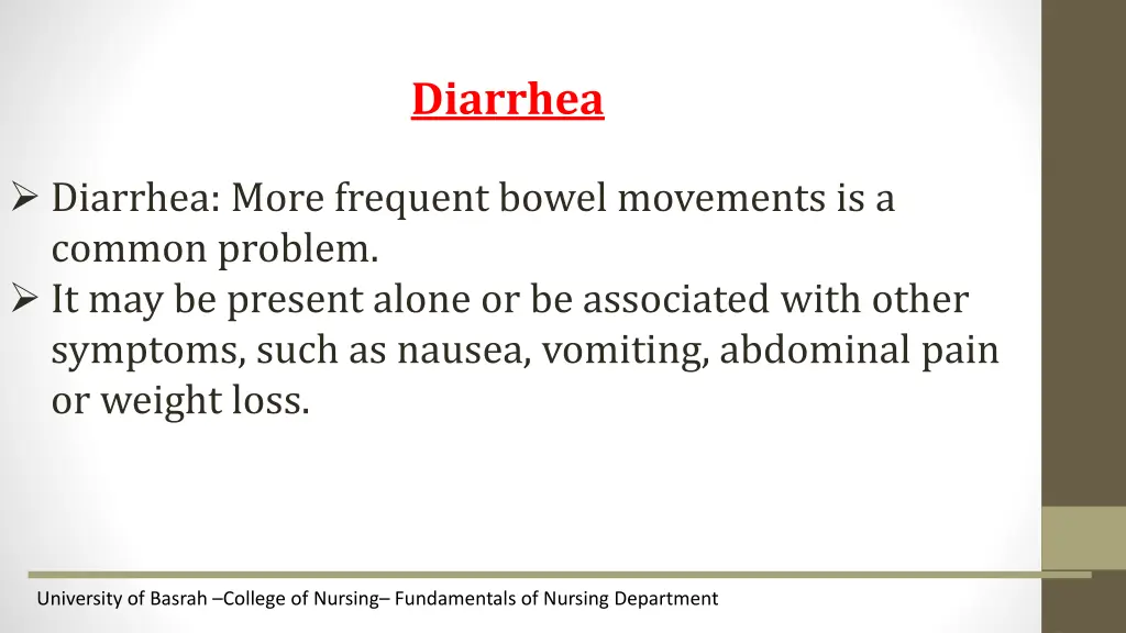 diarrhea