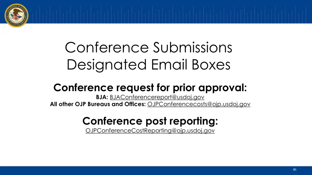 conference submissions designated email boxes