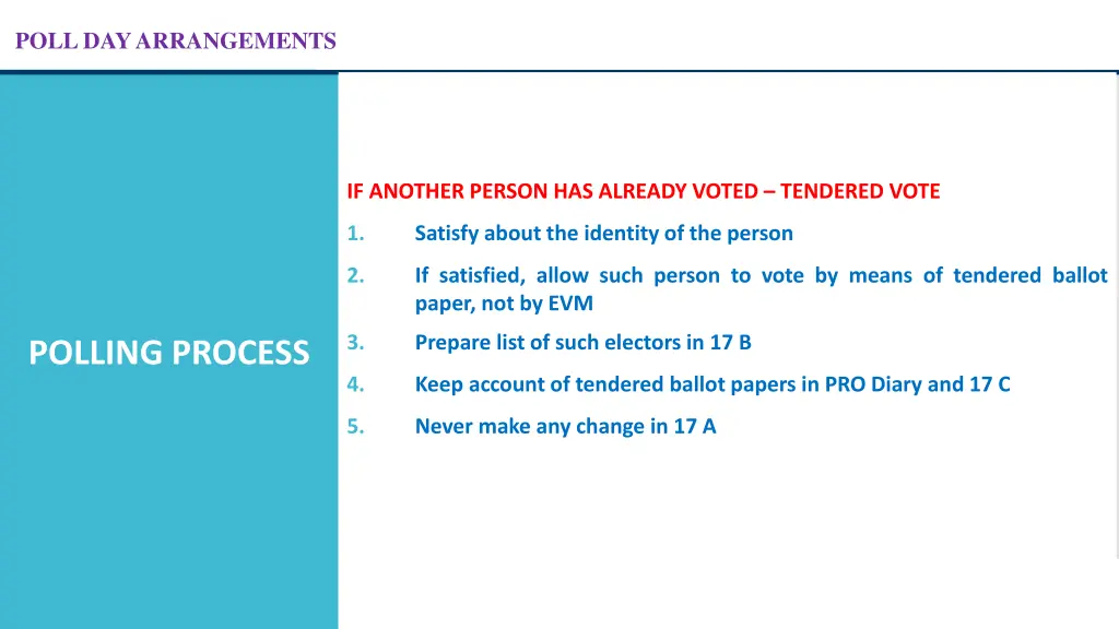 poll day arrangements 29