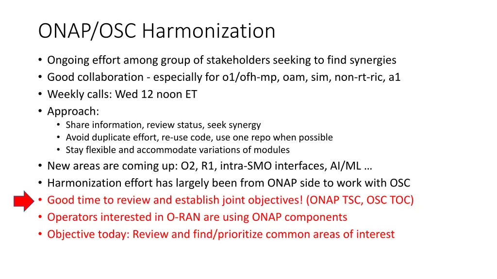 onap osc harmonization