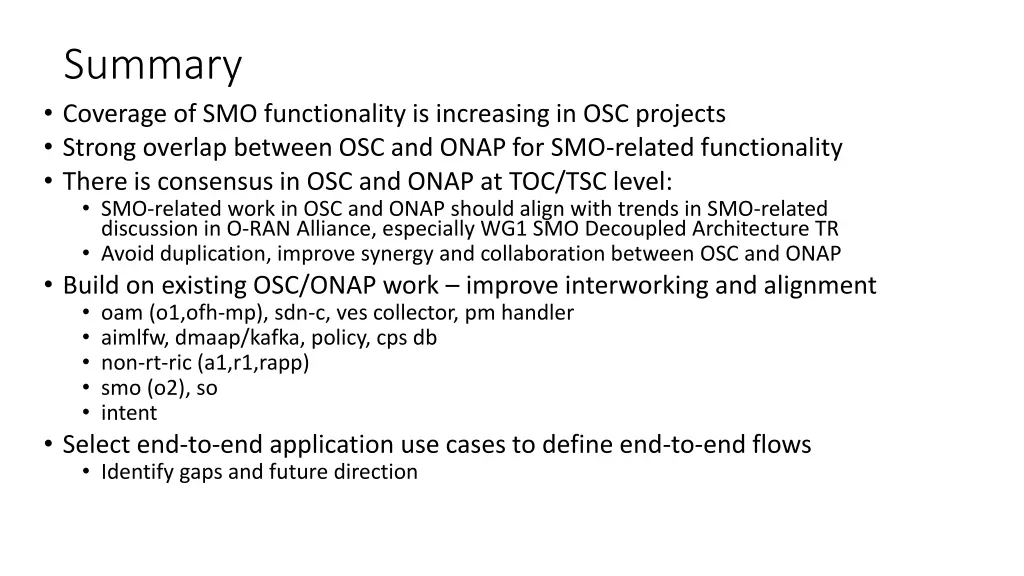 summary coverage of smo functionality