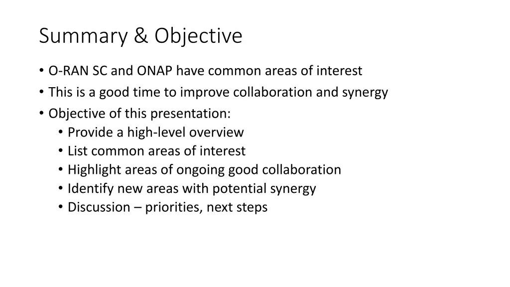 summary objective