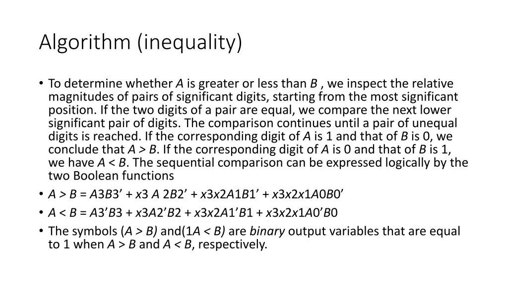 algorithm inequality