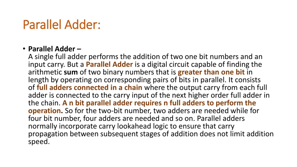 parallel adder parallel adder