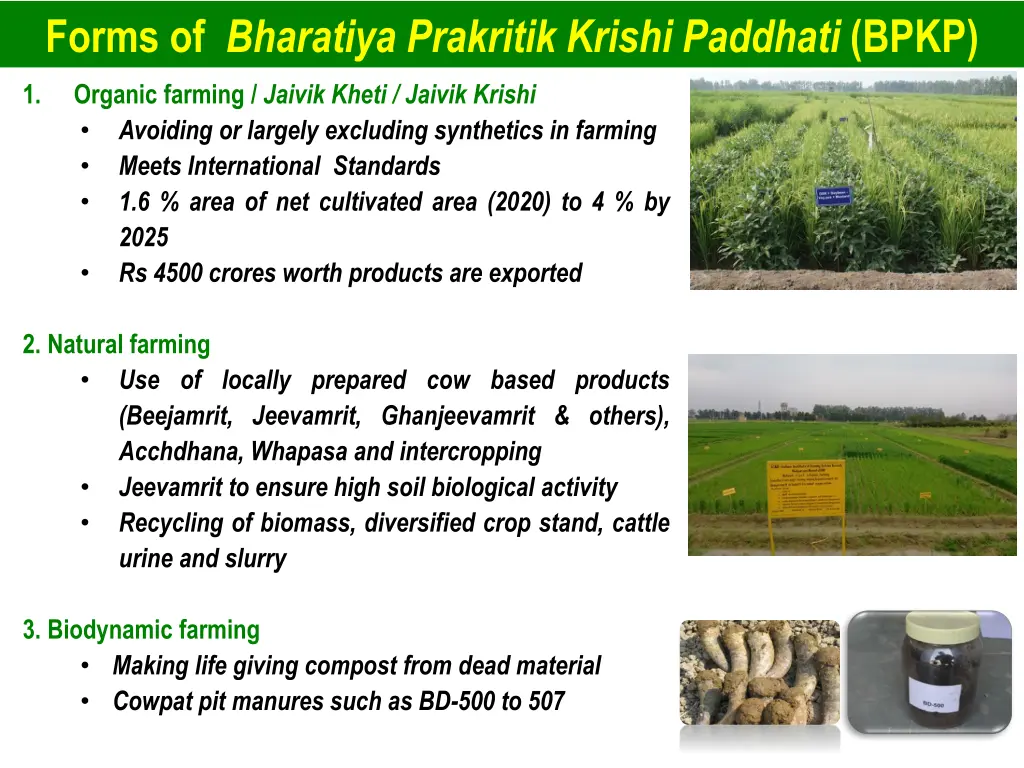 forms of bharatiya prakritik krishi paddhati bpkp