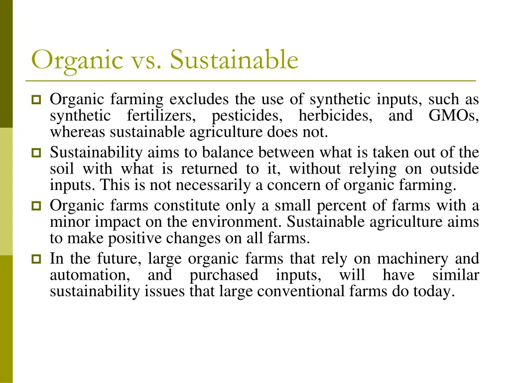 organic vs sustainable