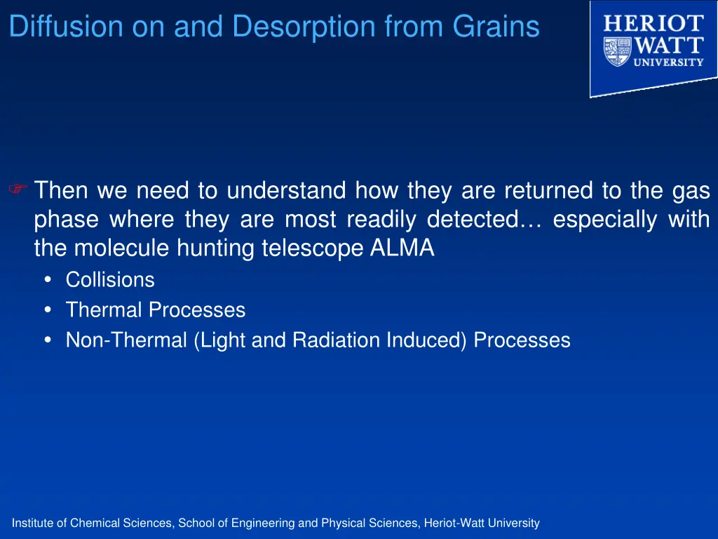 diffusion on and desorption from grains