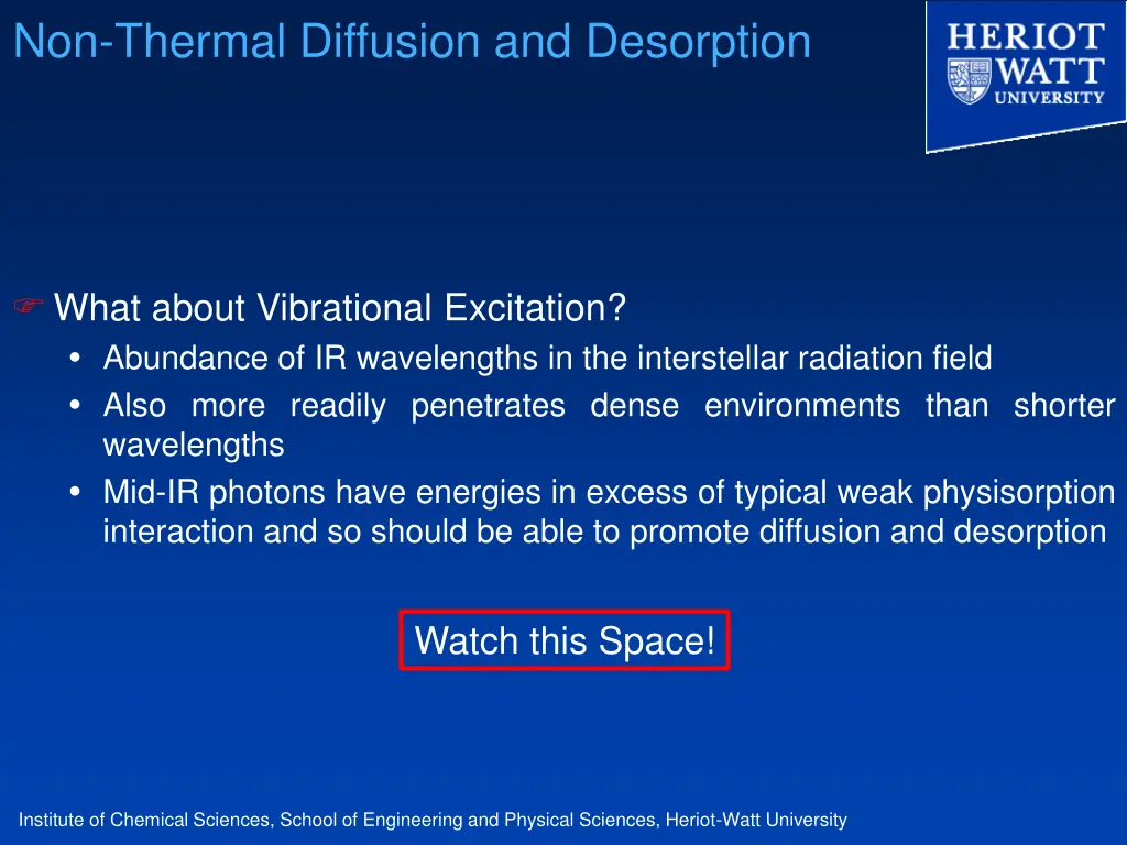 non thermal diffusion and desorption