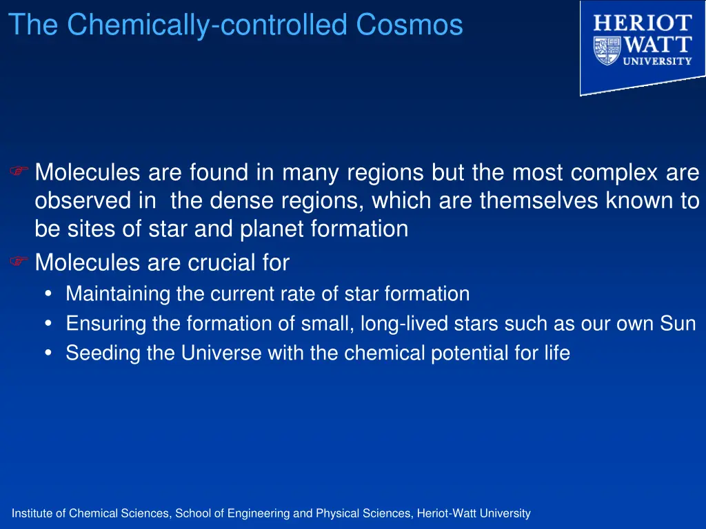 the chemically controlled cosmos 2