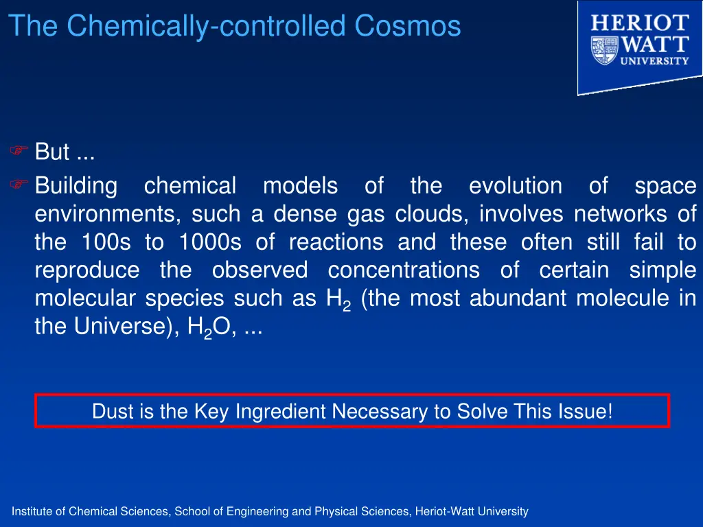 the chemically controlled cosmos 5