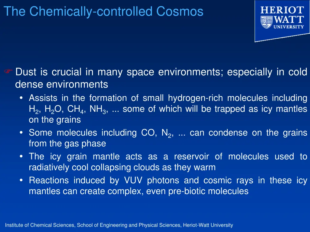 the chemically controlled cosmos 8