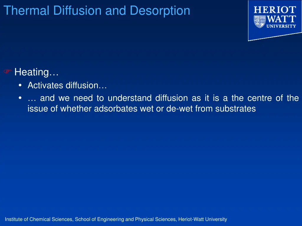 thermal diffusion and desorption