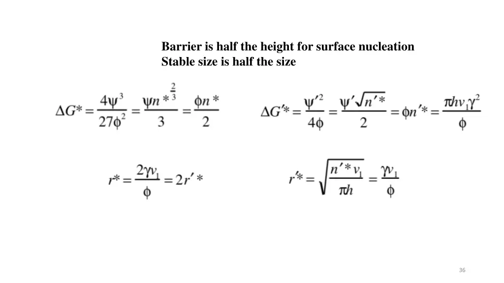 barrier is half the height for surface nucleation