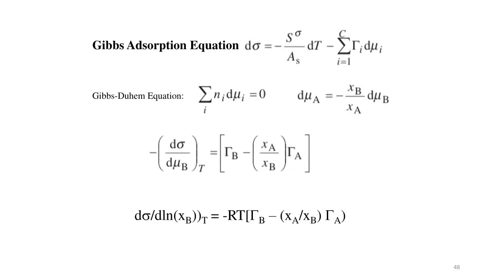 gibbs adsorption equation 1