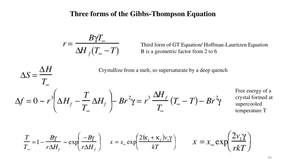 three forms of the gibbs thompson equation 2