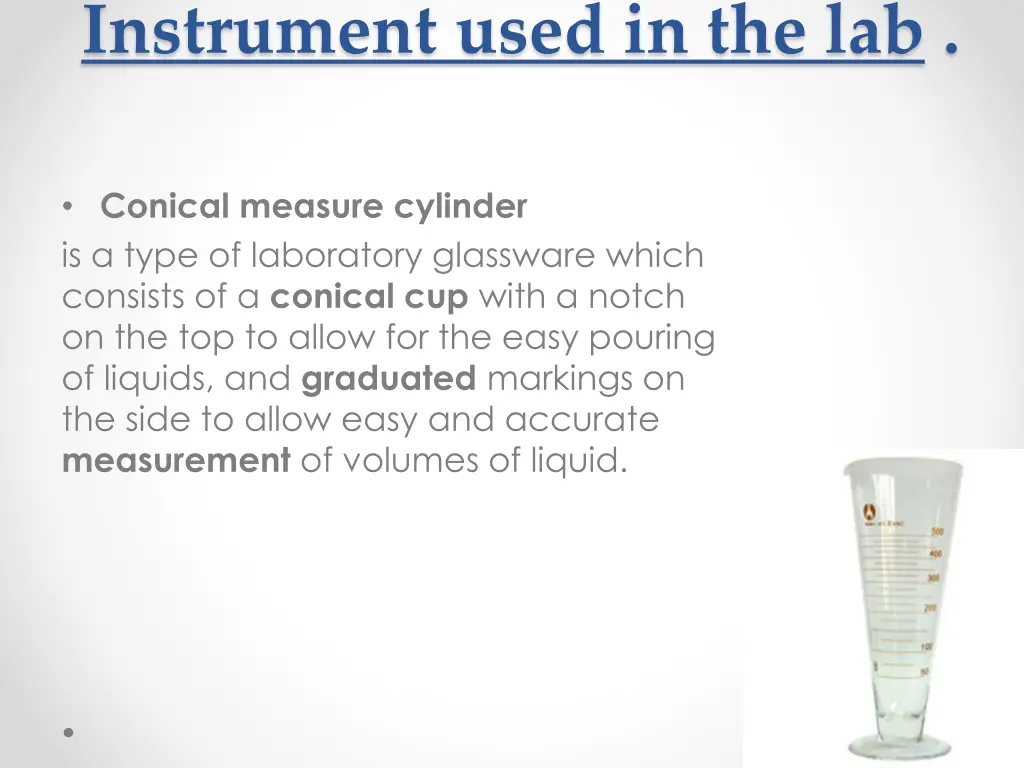 instrument used in the lab 3