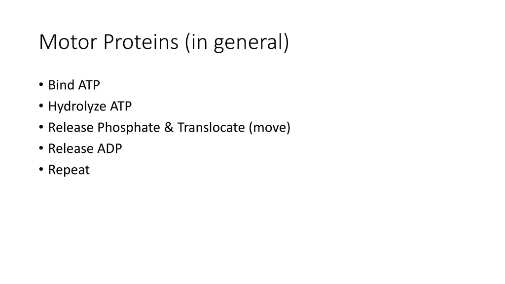 motor proteins in general