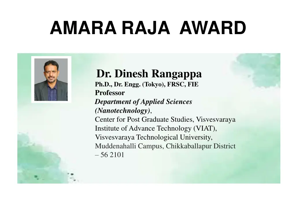 amara raja award