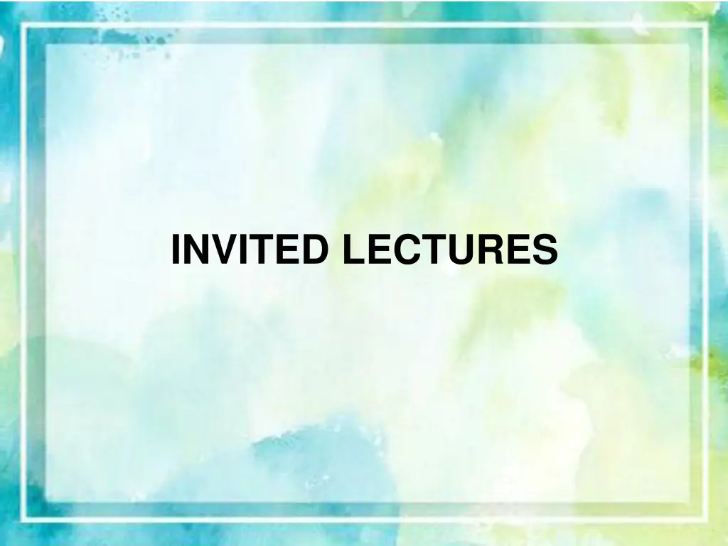 invited lectures