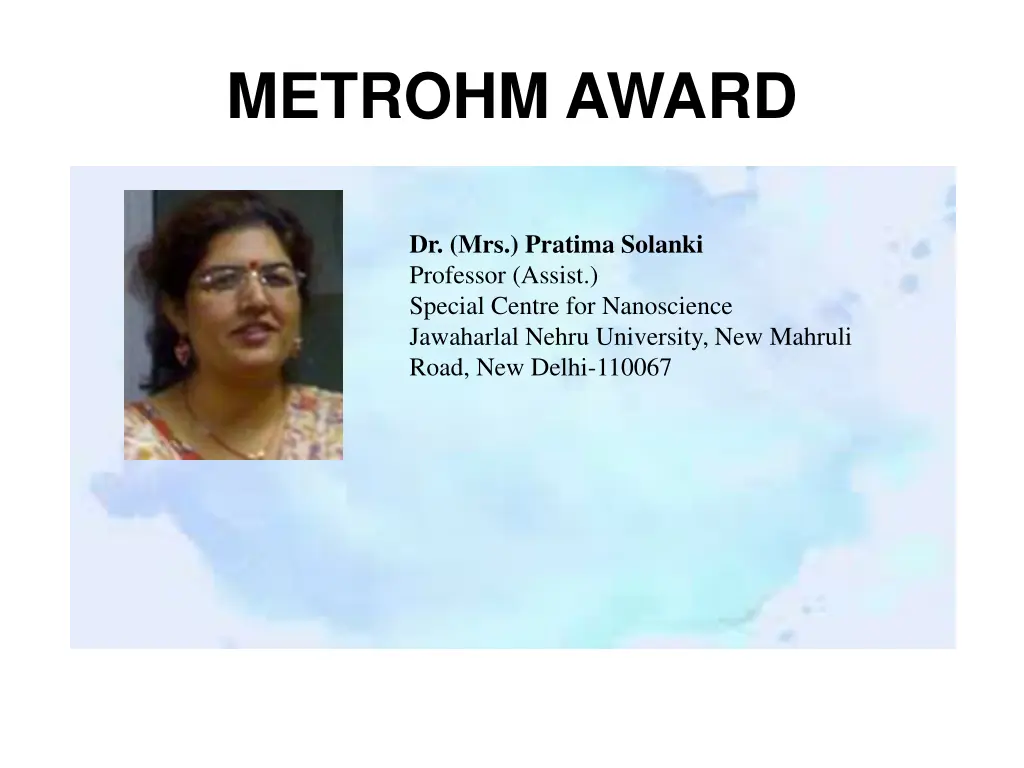 metrohm award 1
