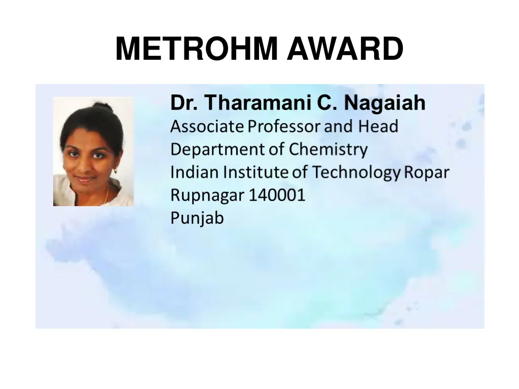 metrohm award