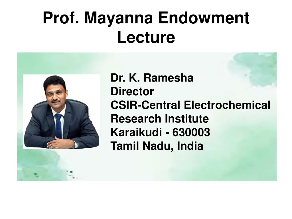 prof mayanna endowment lecture