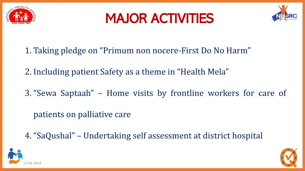 major activities major activities