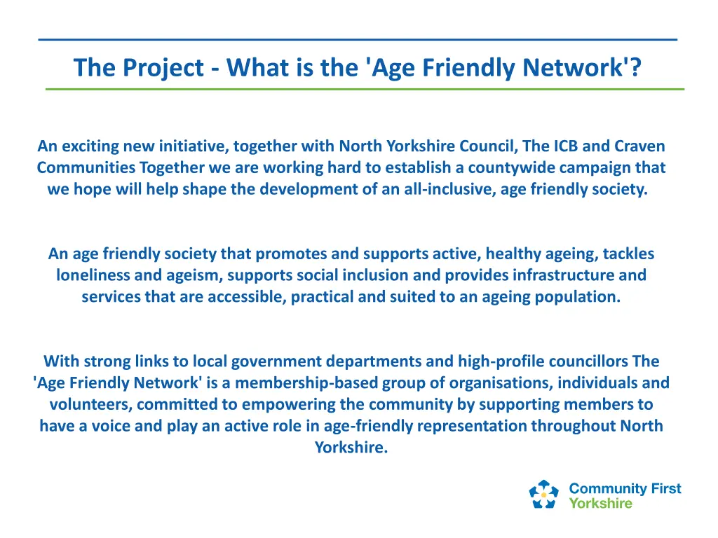 the project what is the age friendly network