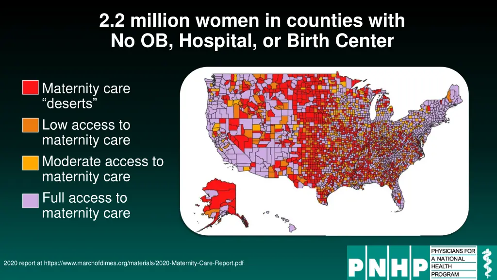 2 2 million women in counties with no ob hospital