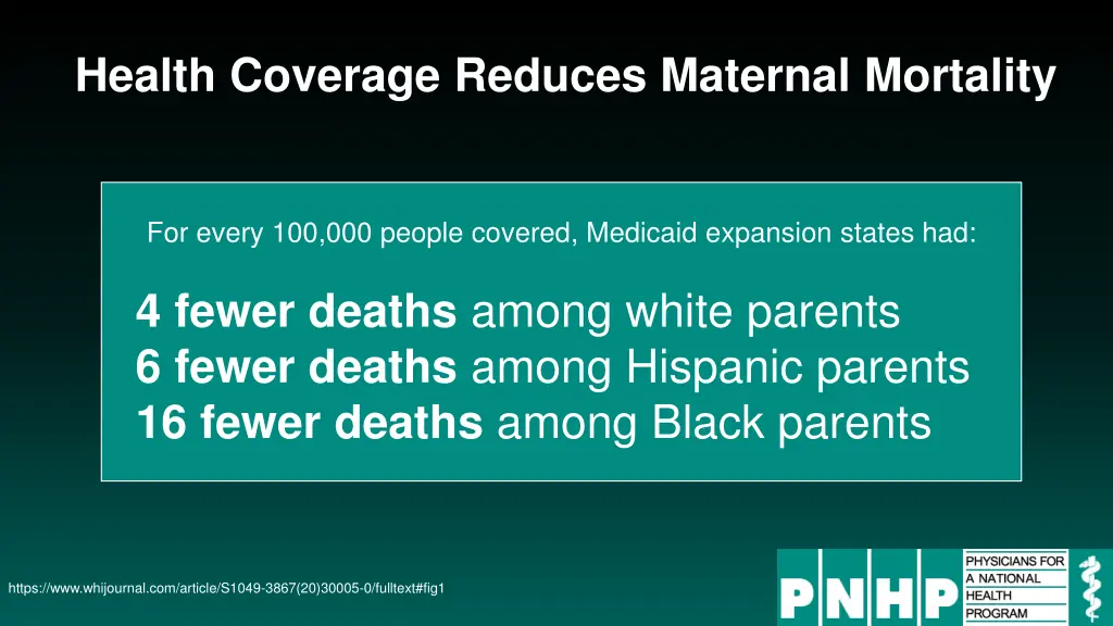 health coverage reduces maternal mortality