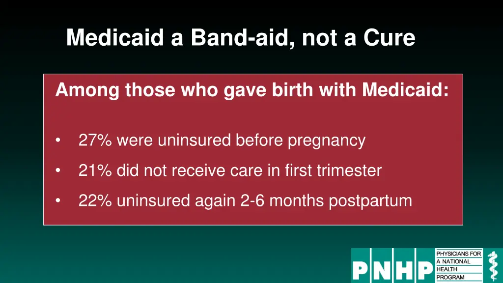 medicaid a band aid not a cure