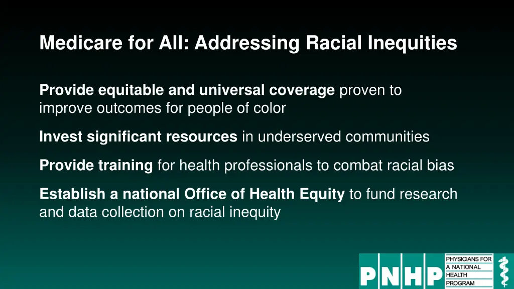 medicare for all addressing racial inequities