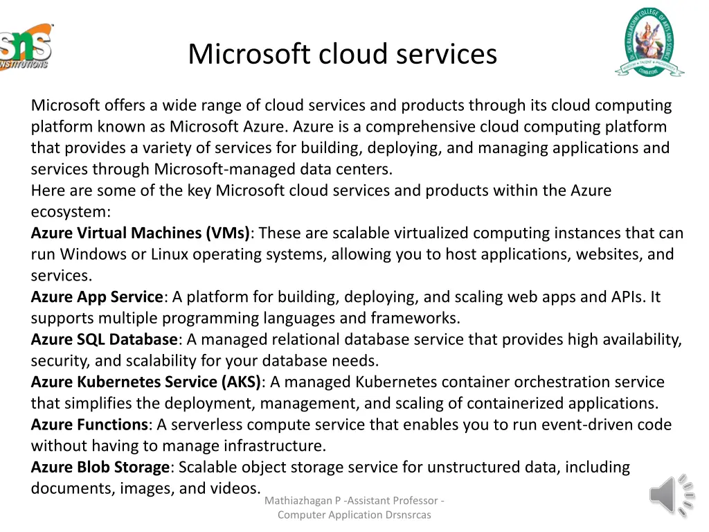 microsoft cloud services