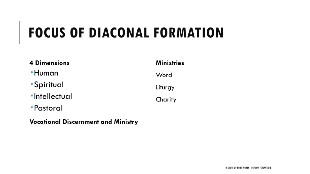 focus of diaconal formation