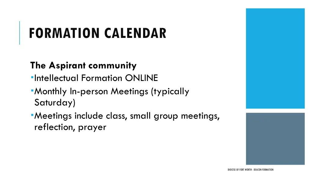 formation calendar