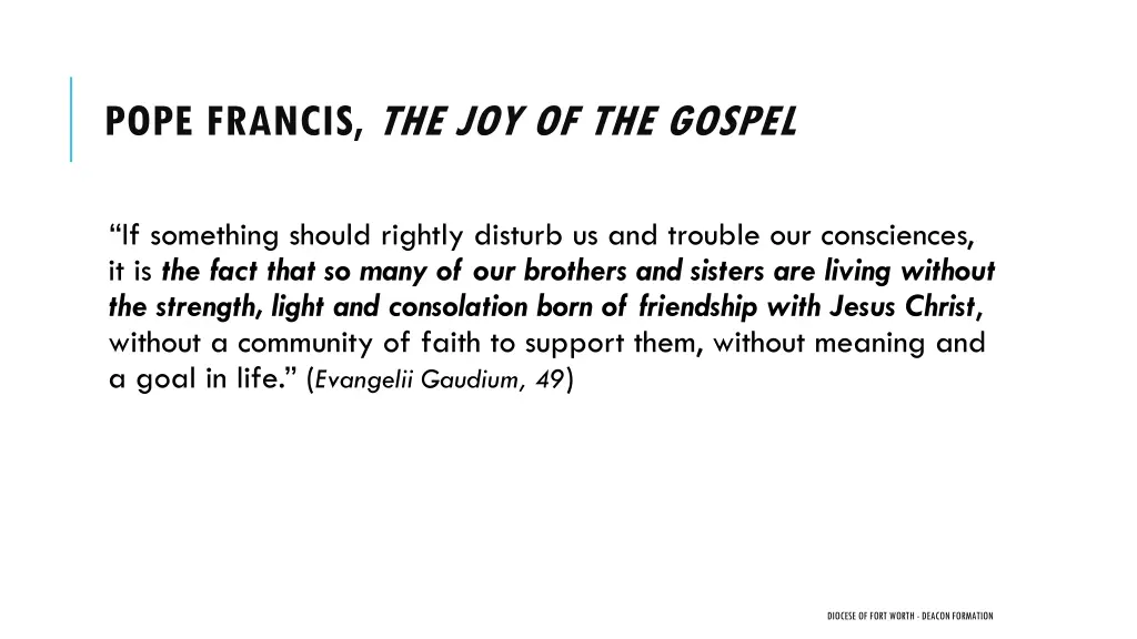 pope francis the joy of the gospel 1