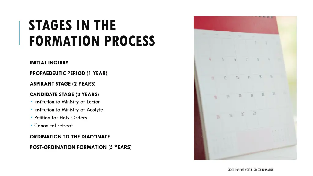 stages in the formation process