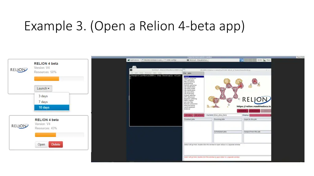 example 3 open a relion 4 beta app