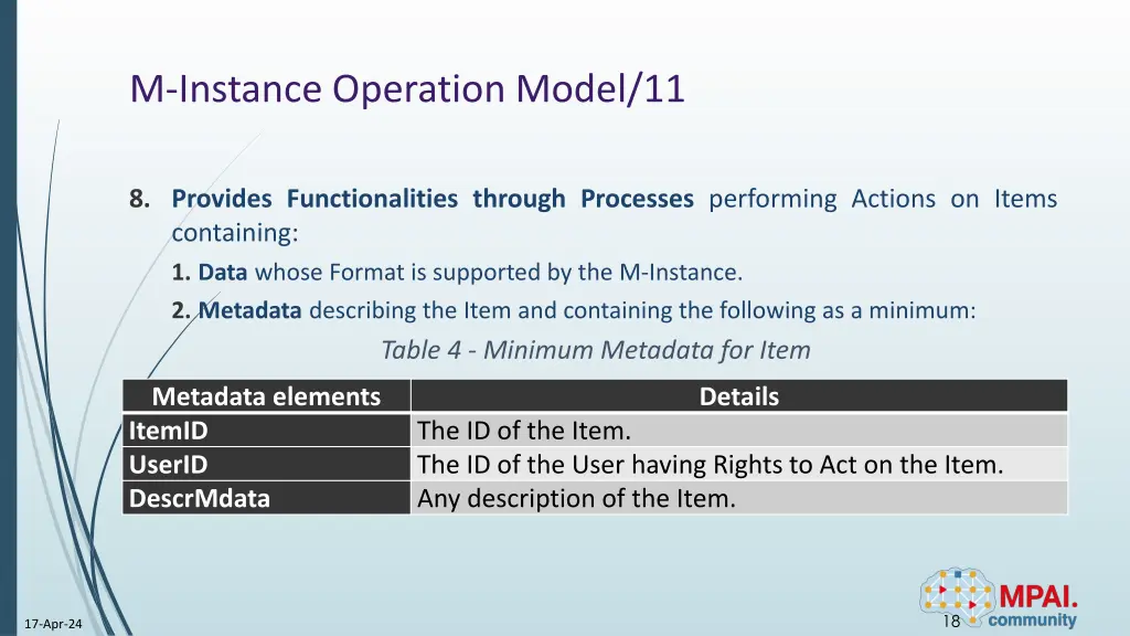 m instance operation model 11