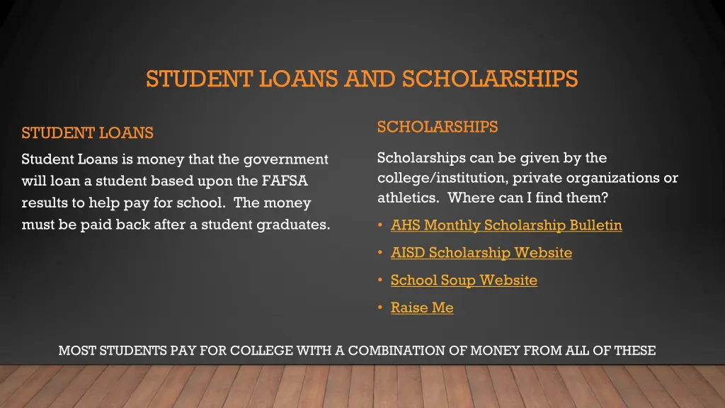 student loans and scholarships