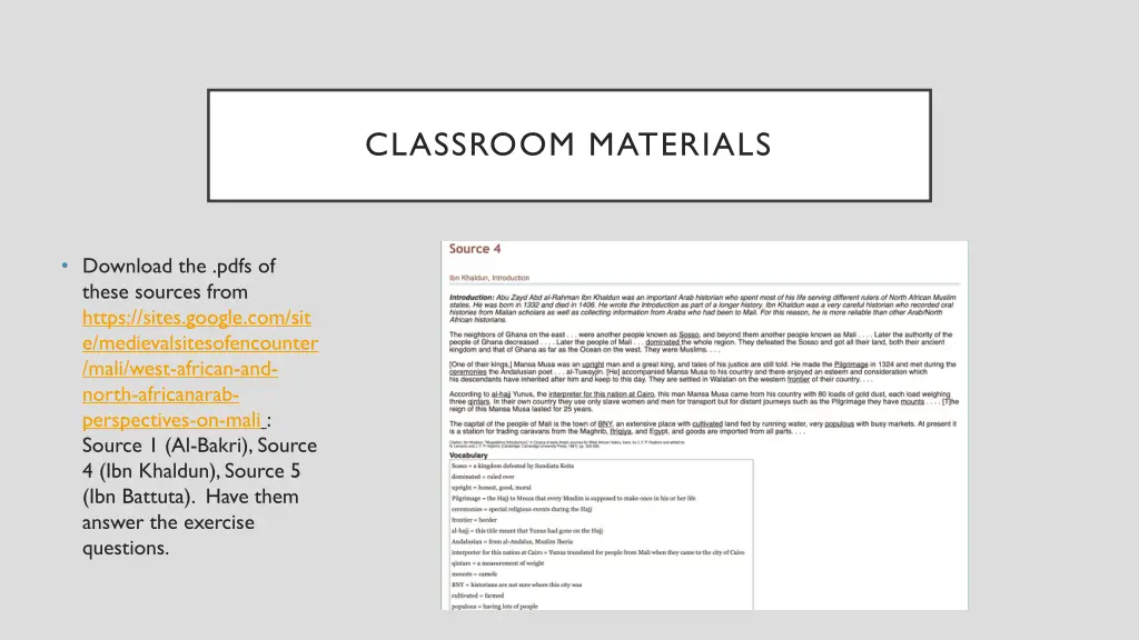 classroom materials