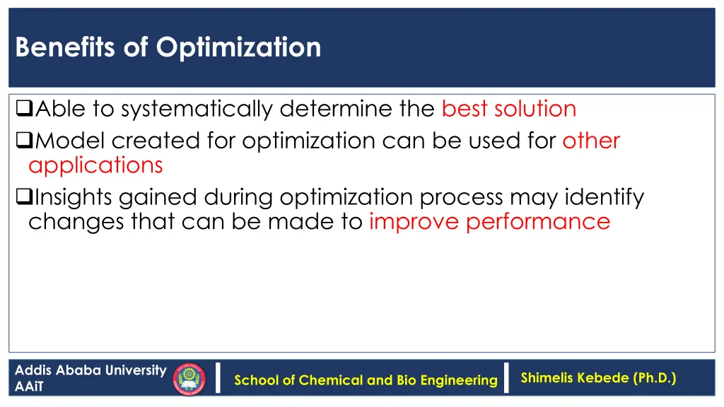 benefits of optimization